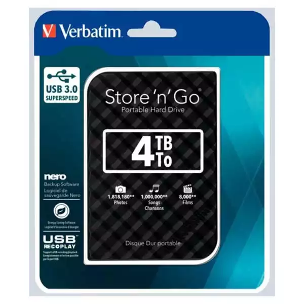Eksterni hard disk 4TB Verbatim 53223 Black