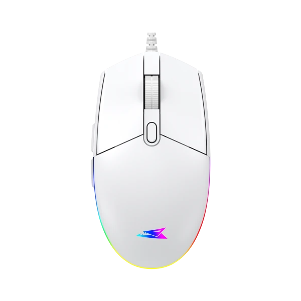Miš Baracuda CRAB 3600DPI/6D/Optički/RGB/Bela