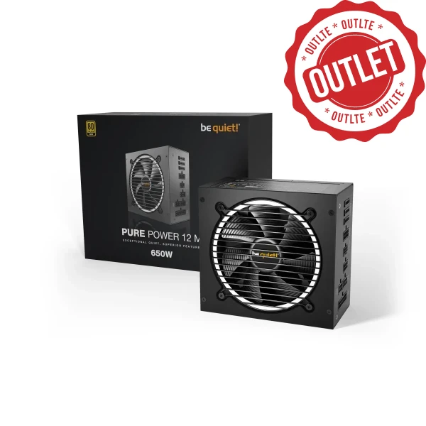 Napajanje Be Quiet Pure Power 12M 650W Gold  BN342 Modularno ATX3.0 - Outlet