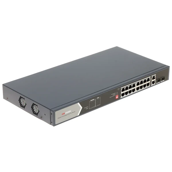 10/100/1000 20-port svič Hikvision 12x PoE/4x Hi-PoE/2x RJ45/2xSFP/ DS-3E0520HP-E