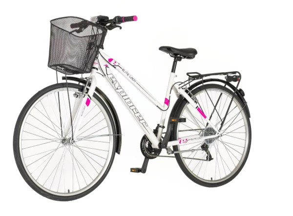 Bicikla city Explorer lady 28/V-BRAKE/18 brzina/sa korpom/belo roza