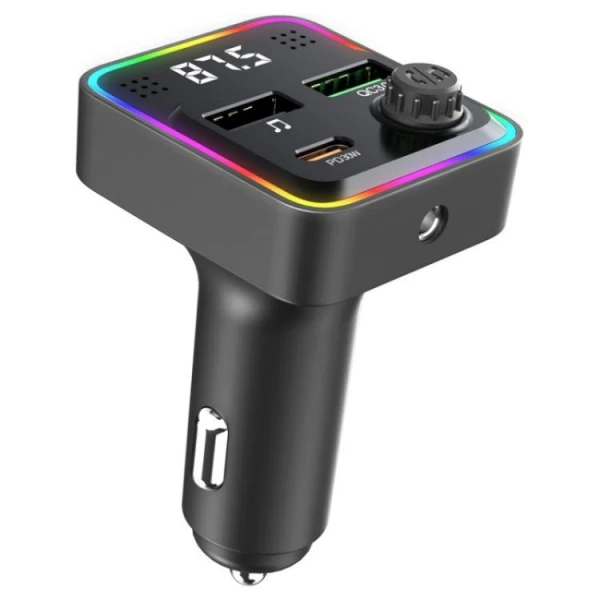 FM Transmiter i punjač Kettz Floyd Bluetooth/2xUSB QC3.0/Type-C PD30W/LED