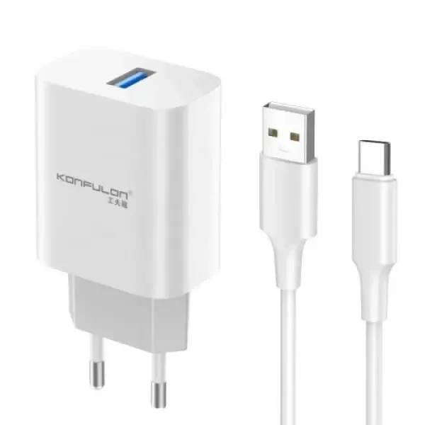 Kucni punjač Konfulon C87 brzi USB Type C 5V/3A