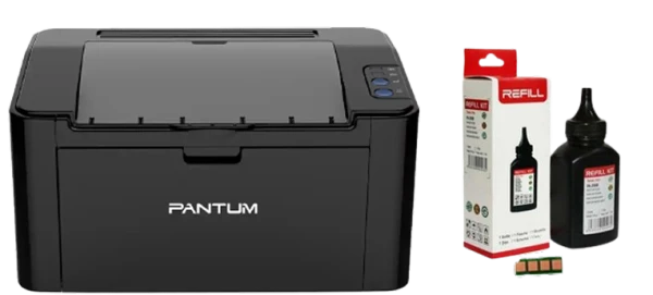 Laserski štampac Pantum P2500W + punjenje tonera sa čipom Pantum PA-200B za 3200 str.