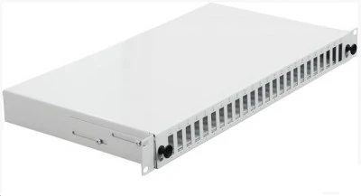 Fiber optički patch panel 19/1U sa 24 duplex slota za SC duplex/LC quad adaptere sa slajd mehanizmom