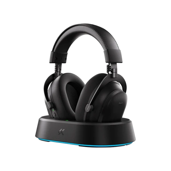 Bežične gaming slušalice MCHOSE V9 Turbo 60mm/Tri-mode/2000mAh/Steel Black + Charging Dock RGB