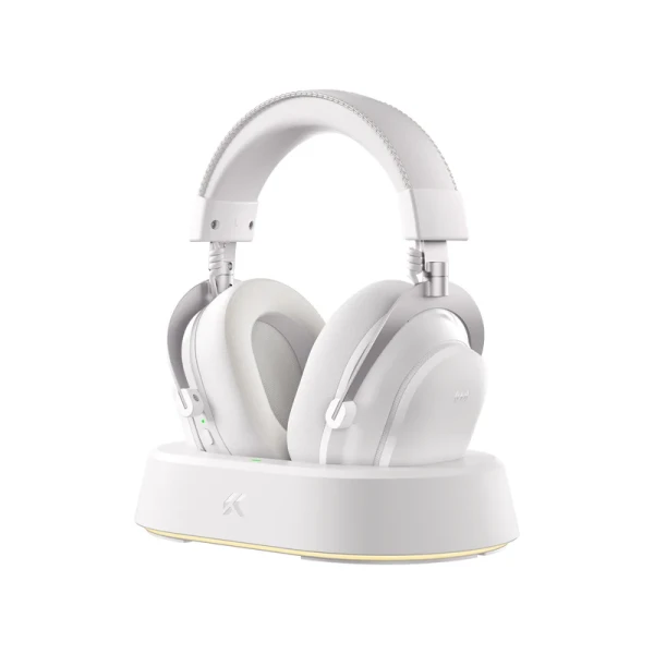 Bežične gaming slušalice MCHOSE V9 Turbo 60mm/Tri-mode/2000mAh/Icy White + Charging Dock RGB