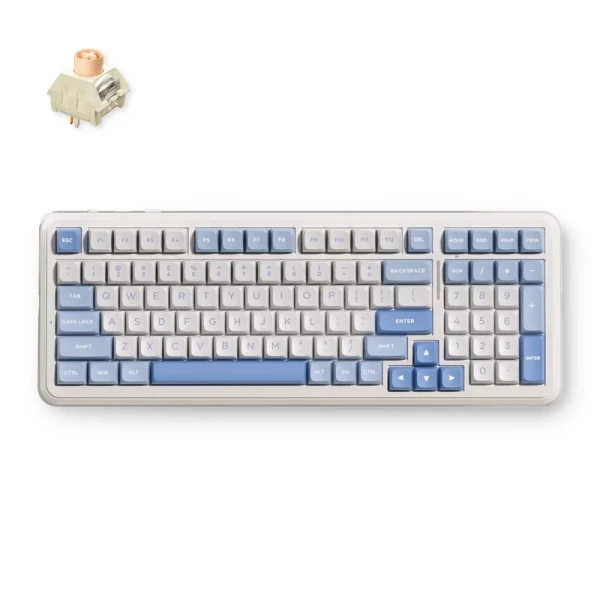 Bežična gaming tastatura MCHOSE K99 V3 Mehanička/Sky Blue/Icy Creamsicle Switch