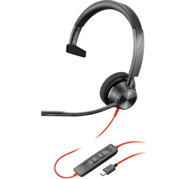 Slušalice sa mikrofonom Poly Blackwire 3310 Mono USB-C Headset with USB-C to USB-A Adapter 8X216AA