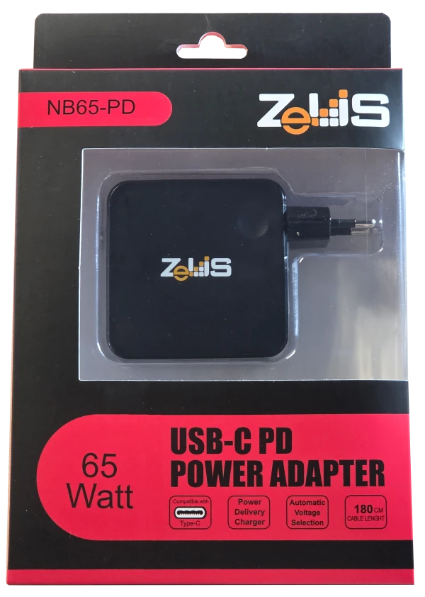 Punjač univerzalni ZEUS ZUS-NB65 PDC USB-C 65W za laptop,tablet,smart phone