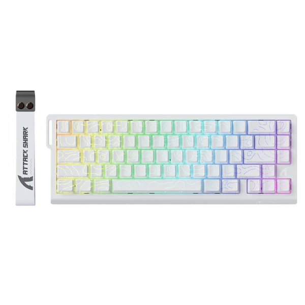 Gaming tastatura Attack Shark X68HE Magnetic Switch/RT/Snap Tap/DKS/MT/TGL/White Contour
