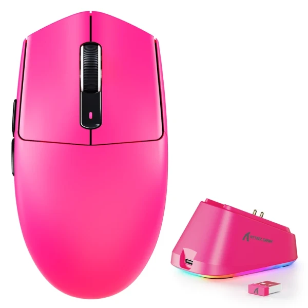 Bežični gaming miš Attack Shark G3Pro PAW3311/25000 DPI/Omron Switches/Berry Red + Charging Dock
