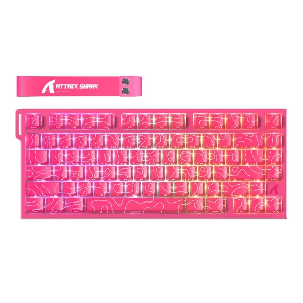 Gaming tastatura Attack Shark R82HE Magnetic Switches/8KHz/RT/Snap Tap/DKS/MT/TGL/Pink Countur