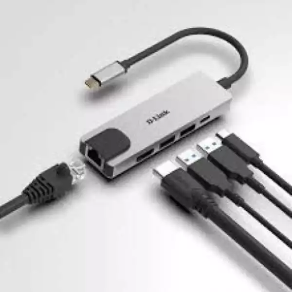 USB HUB DLink DUB-M520 5in1 USB-C HDMI 4K/Lan/USB A 3.0x2/USB-C