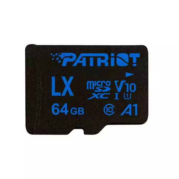 Micro SDXC 64GB Patriot LX Series Class V10 A1 PSF64GLX11MCX 90MB/s video speed class V10/A1 App