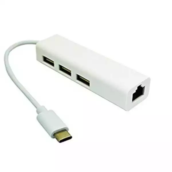 Adapter-konverter USB Tip C 3.1 na 3xUSB LAN GreenCon