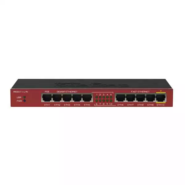 MikroTik RB2011iL-IN ruter sa 10 LAN / WAN portova (5 Gigabit + 5 x 10/100Mb/s), VPN ruter / firewal