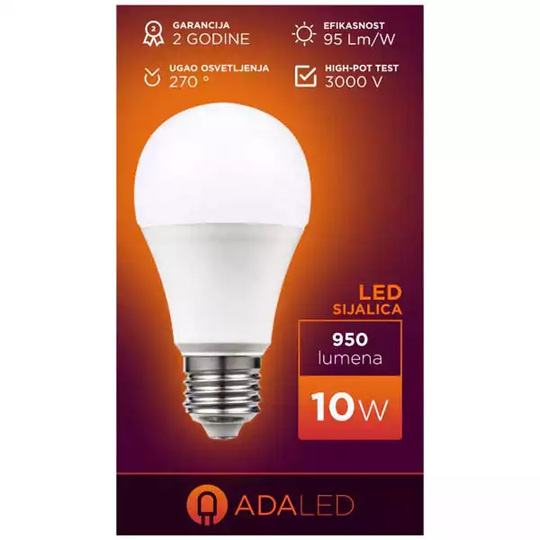 ADA LED sijalica A60-10W-RC-E27-A 4200K