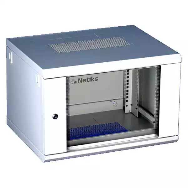 12U/19 rek orman Netiks nazidni DW6606 Dvodelni,staklena vrata/600x600x370/Nosivost 60kg