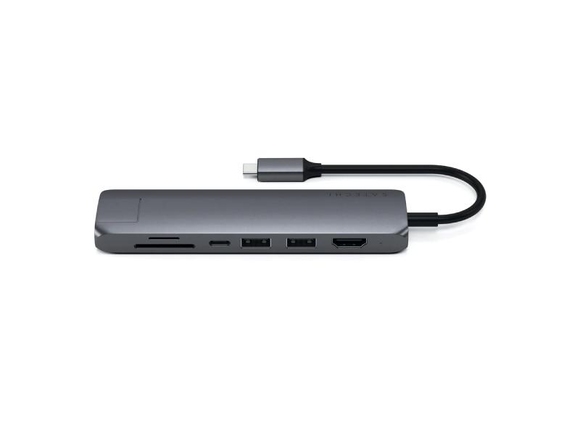 USB Tip-C adapter Satechi Multiport HDMI 4K/2xUSB/SD/RJ45 Siva