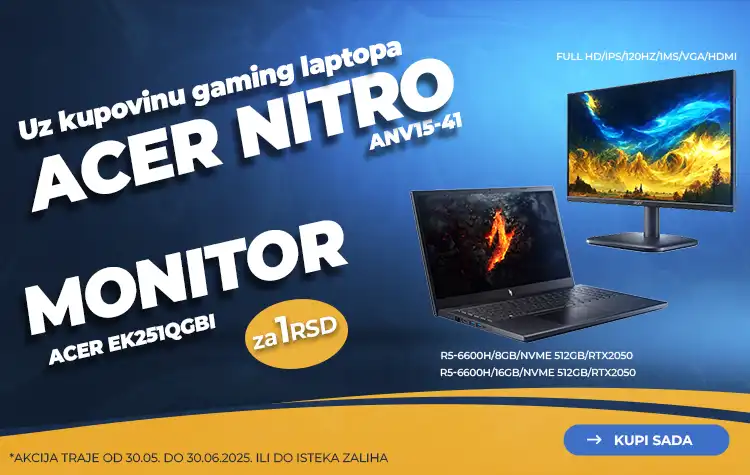 Acer laptop + monitor