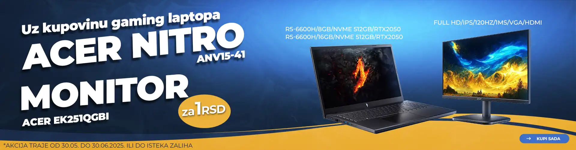 Acer laptop + monitor